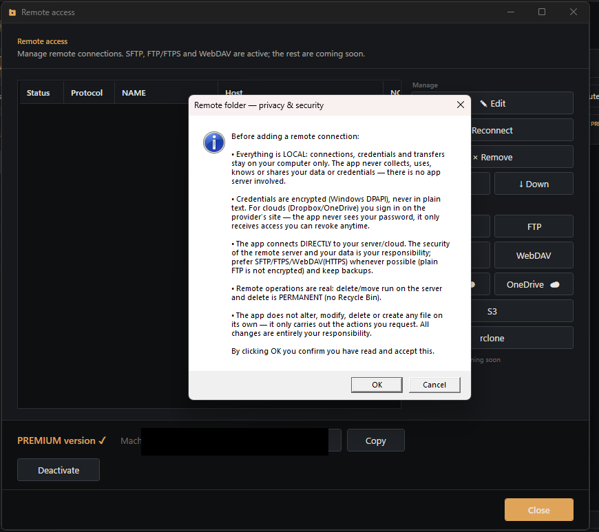 Privacy and security notice
